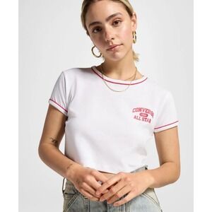 Converse All Star Ringer Women's  White T-Shirt Small